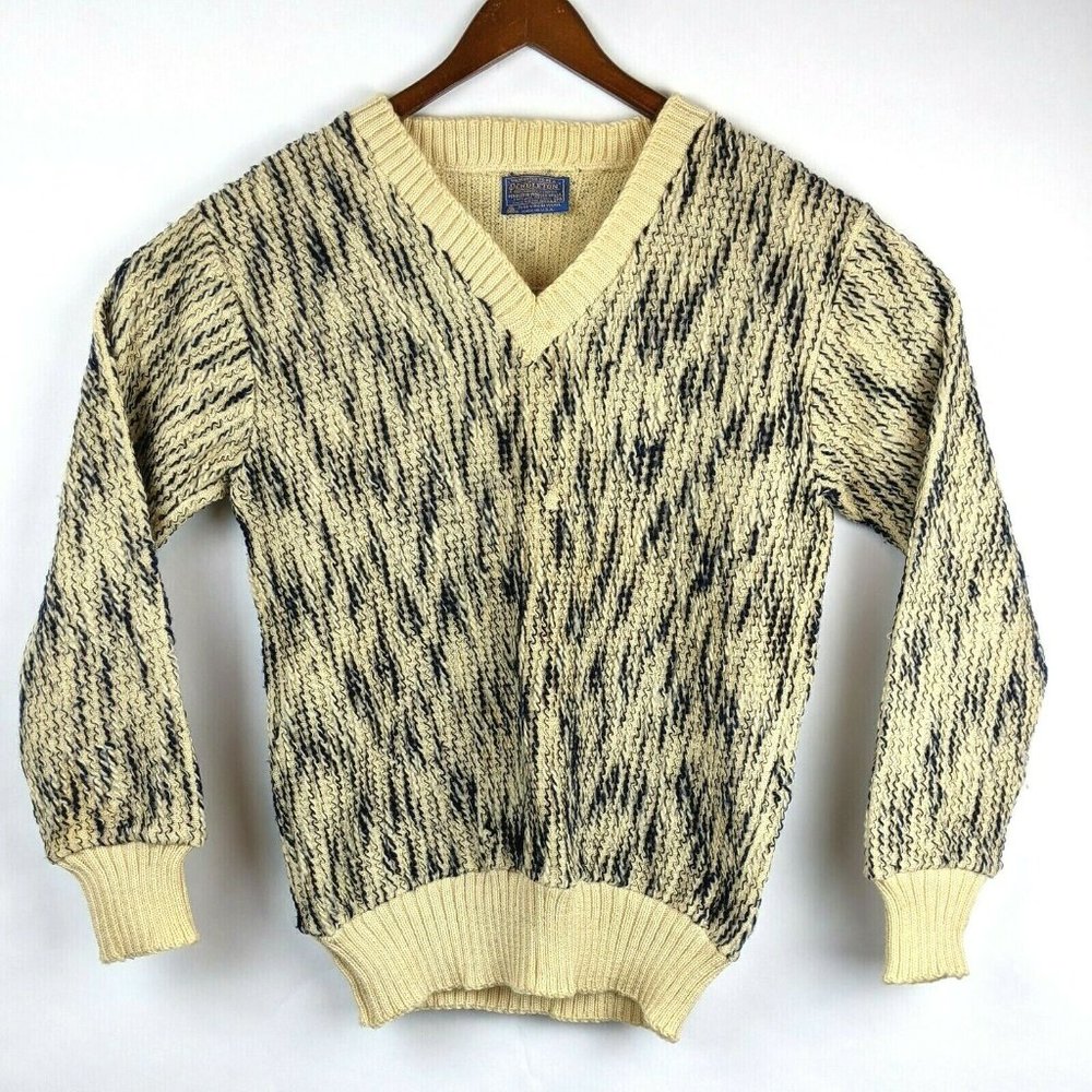 Pendleton V Neck Woolen Thread Sweater